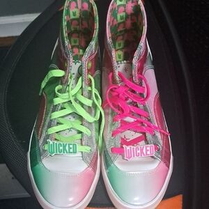 Wicked High-Top Sneakers - Green and Pink